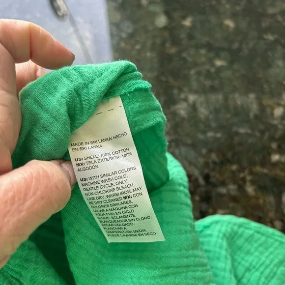 Chicos 100% gauze cotton roll tab sleeve collared dress. Preppy. Lightweight. 20 - Picture 11 of 11